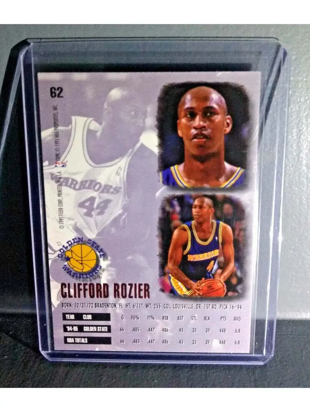 1995-96 Clifford Rozier Fleer Ultra #62 Basketball Card